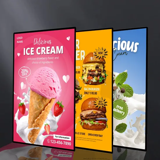 Hot Sale Advertising LED Illuminated Billboard Ultra Slim Aluminum Snap Clip Light Box LED Poster Frame 